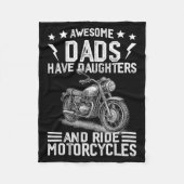 Awesome Dads Have Daughters And Ride Motorcycles F Fleece Deken (Voorkant)