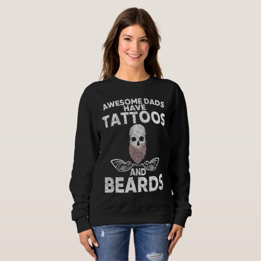 Awesome Dads have Tattoos And Beards Father´s Days Trui (Voorkant volledig)