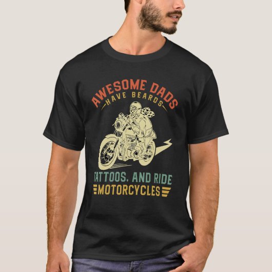 Awesome Dads Have Tattoos And Beards Fathersday M T-shirt (Voorkant)