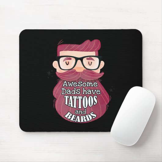 Awesome Dads Have Tattoos and Beards Muismat (Met muis)