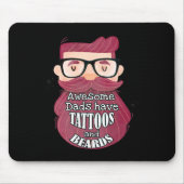 Awesome Dads Have Tattoos and Beards Muismat (Voorkant)