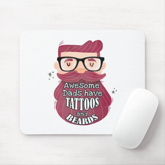 Awesome Dads Have Tattoos and Beards Muismat (Met muis)