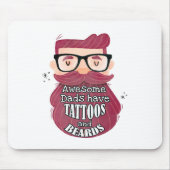 Awesome Dads Have Tattoos and Beards Muismat (Voorkant)