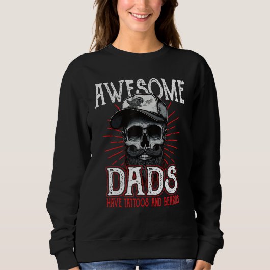 Awesome Dad's Have Tattoos Father Son Daughter Dad Trui (Voorkant)