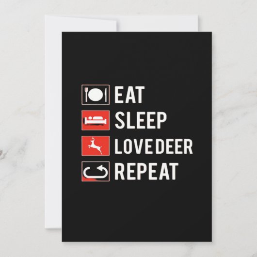 Awesome Deer Lover Creative ModerFlat Holiday Card Feestdagenkaart (Voorkant)
