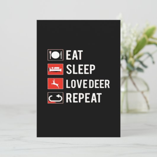 Awesome Deer Lover Creative ModerFlat Holiday Card Feestdagenkaart (Staand voorkant)