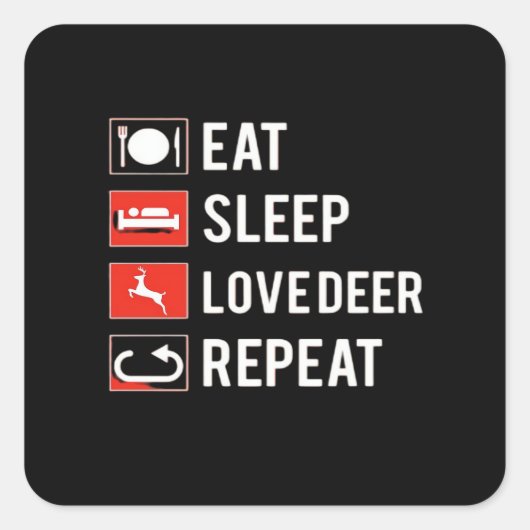 Awesome Deer Lover Creative Modern Design  Vierkante Sticker (Voorkant)