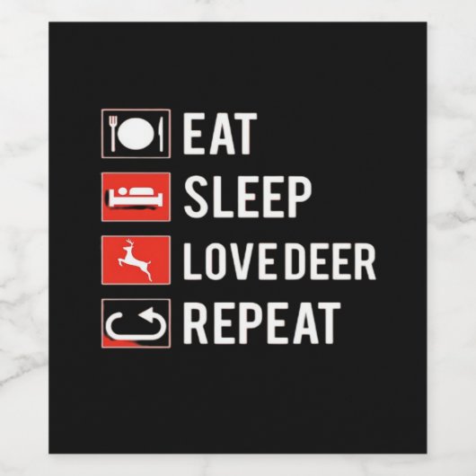 Awesome Deer Lover Creative Modern Design  Wijn Etiket (Enkel label)