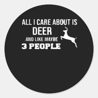 Awesome Deer Lover Minimal Retro Style  Ronde Sticker
