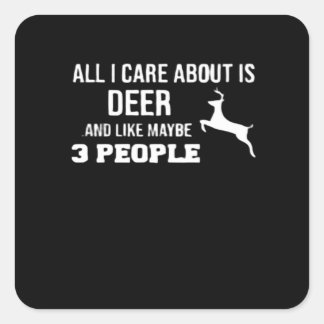 Awesome Deer Lover Minimal Retro Style Vierkante Sticker