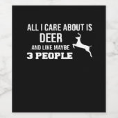 Awesome Deer Lover Minimal Retro Style  Wijn Etiket (Enkel label)