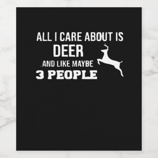 Awesome Deer Lover Minimal Retro Style  Wijn Etiket (Enkel label)