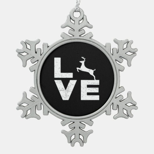 Awesome Deer Lover Trendy Aesthetic Design  Tin Sneeuwvlok Ornament (Voorkant)