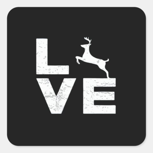 Awesome Deer Lover Trendy Aesthetic Design  Vierkante Sticker (Voorkant)