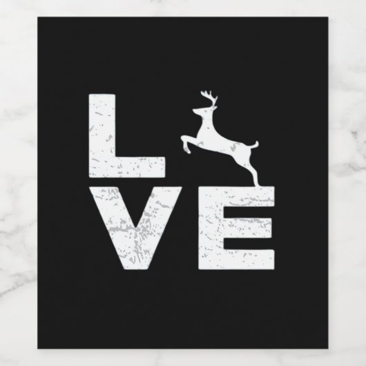 Awesome Deer Lover Trendy Aesthetic Design  Wijn Etiket (Enkel label)