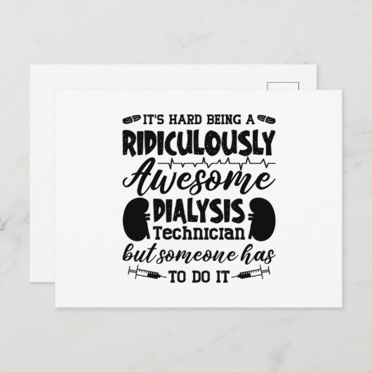 Awesome Dialysis Technician Dialysis Nurse Tech Briefkaart (Voorkant / Achterkant)