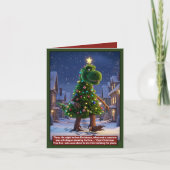 Awesome dinosaur Christmas card Kaart (Voorkant)