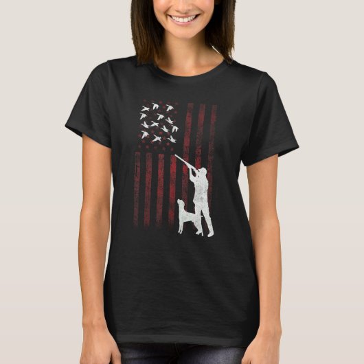 Awesome Duck Hunting American Flag Duck Hunters M T-shirt (Voorkant)