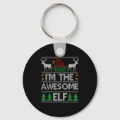 Awesome Elf Matching Family Group Christmas Party Sleutelhanger (Voorkant)