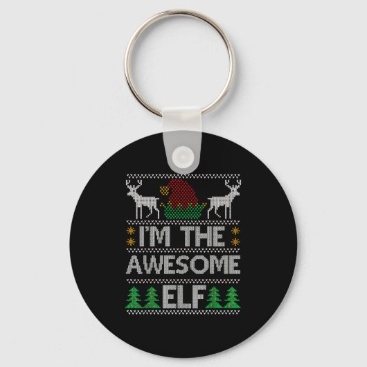 Awesome Elf Matching Family Group Christmas Party Sleutelhanger (Voorkant)