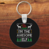 Awesome Elf Matching Family Group Christmas Party Sleutelhanger (Voorkant)
