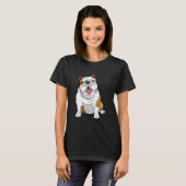 AWESOME ENGLISH BULLDOGS  English Bulldogs Dogs Pu T-shirt (Voorkant volledig)