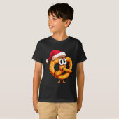 Awesome Festive Pretzel With Santa Claus Hat Costu T-shirt (Voorkant volledig)