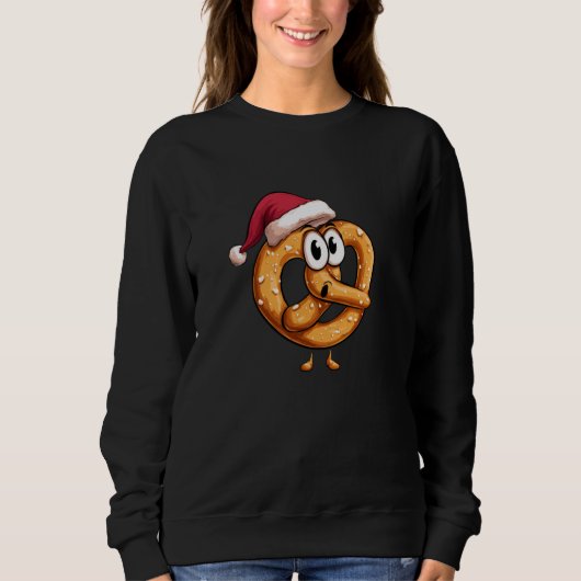 Awesome Festive Pretzel with Santa Claus Hat Costu Trui (Voorkant)