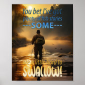 Awesome Fish Stories Fishing In A Mountain Stream Poster (Voorkant)