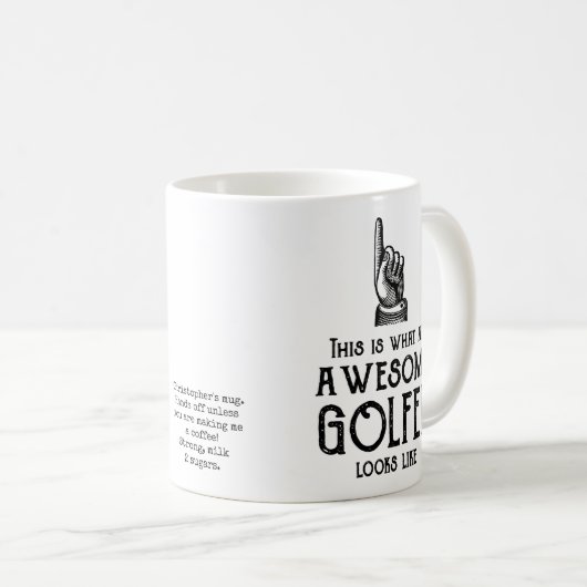 Awesome Golfer Personalized Koffiemok (Voorkant rechts)