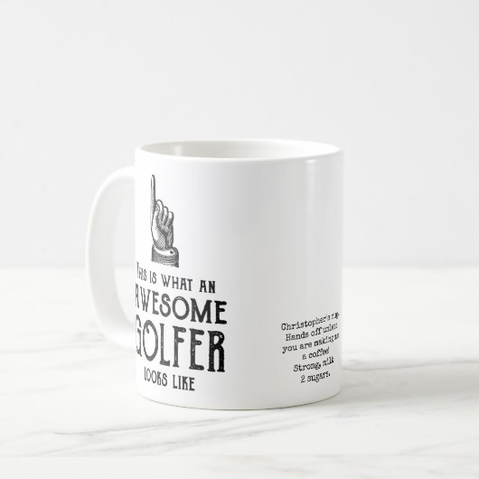 Awesome Golfer Personalized Koffiemok (Voorkant links)