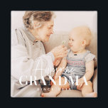 Awesome Grandma Since 20XX Simple Elegant Photo Magneet<br><div class="desc">This simple and modern design is composed of serif and cursive typography and add a custom photo</div>