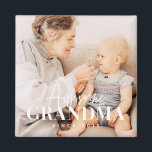 Awesome Grandma Since 20XX Simple Elegant Photo Magneet<br><div class="desc">This simple and modern design is composed of serif and cursive typography and add a custom photo</div>