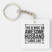 Awesome Husband Arrow Typography Sleutelhanger (voorkant)