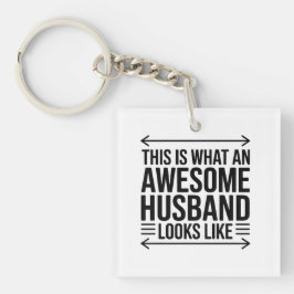 Awesome Husband Arrow Typography Sleutelhanger