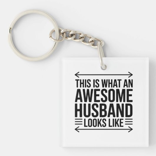 Awesome Husband Arrow Typography Sleutelhanger (voorkant)