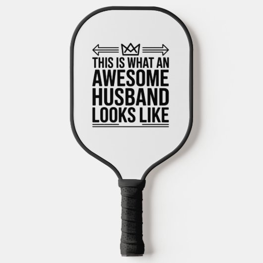 Awesome Husband Crown Typography Pickleball Paddle (Voorkant)