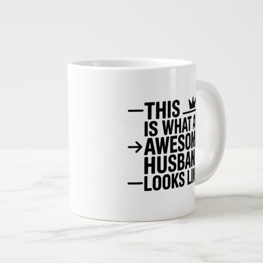 Awesome Husband Graphic Typography Grote Koffiekop (Voorkant rechts)