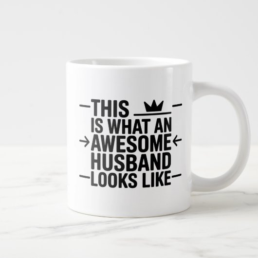 Awesome Husband Graphic Typography Grote Koffiekop (Rechts)