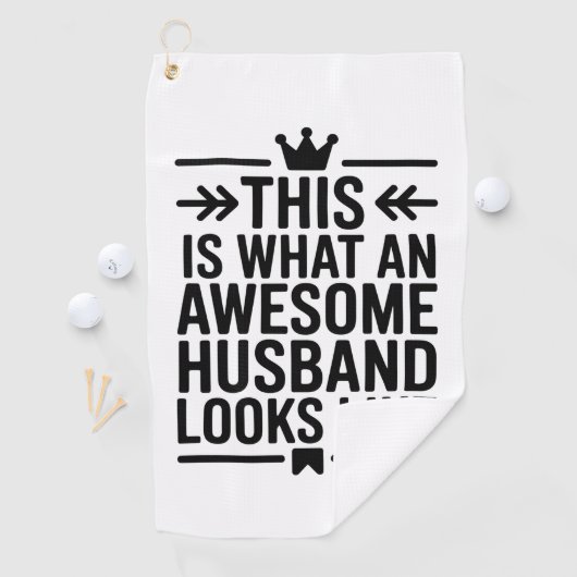 Awesome Husband Minimal Typography Golfhanddoek (Insitu)