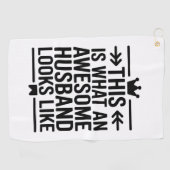 Awesome Husband Minimal Typography Golfhanddoek (Horizontaal)
