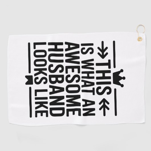 Awesome Husband Minimal Typography Golfhanddoek (Horizontaal)