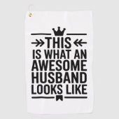 Awesome Husband Minimal Typography Golfhanddoek (Voorkant)
