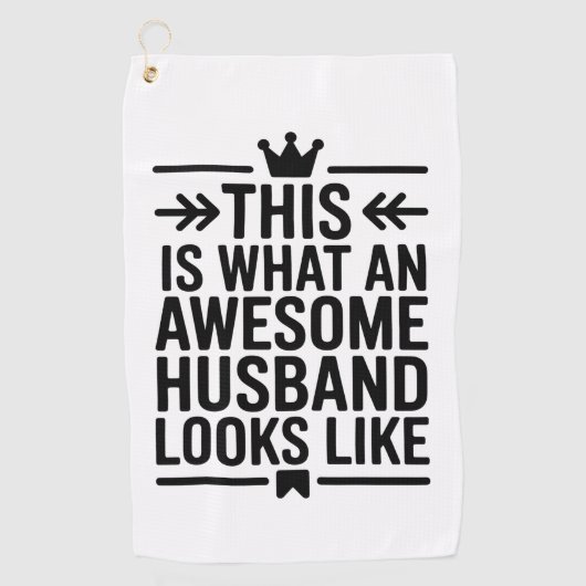 Awesome Husband Minimal Typography Golfhanddoek (Voorkant)