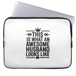 Awesome Husband Minimal Typography Laptop Sleeve