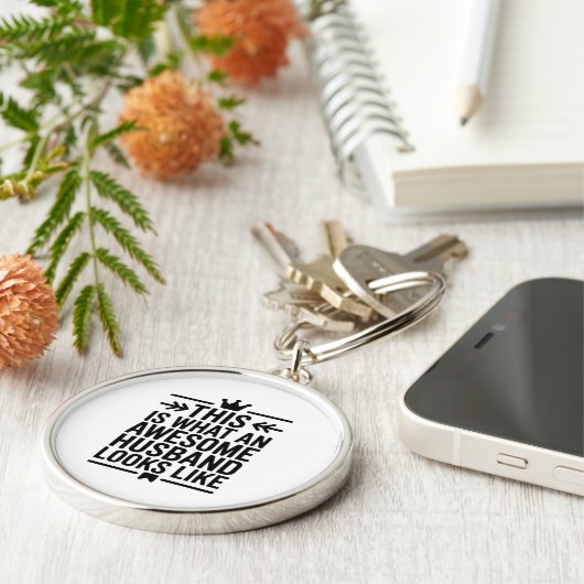 Awesome Husband Minimal Typography Sleutelhanger (Zijkant)