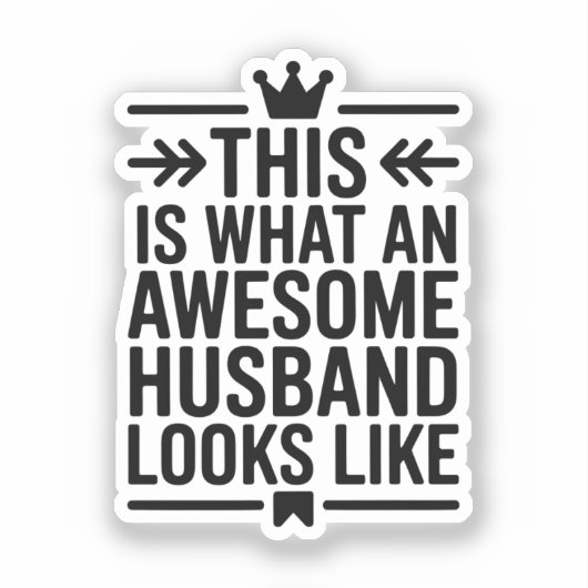 Awesome Husband Minimal Typography Sticker (Voorkant)