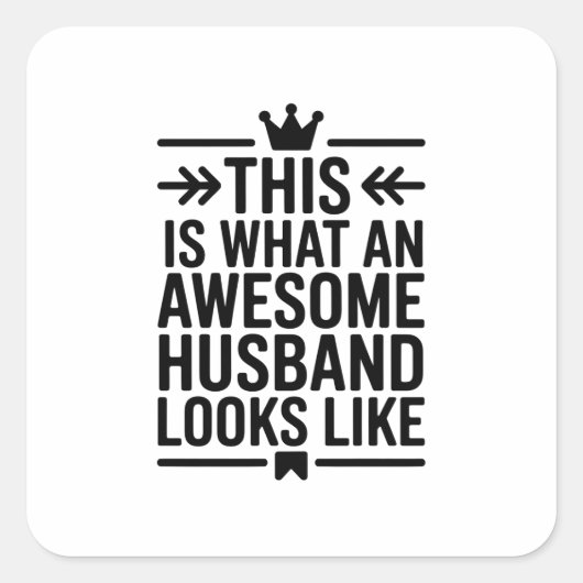 Awesome Husband Minimal Typography Vierkante Sticker (Voorkant)