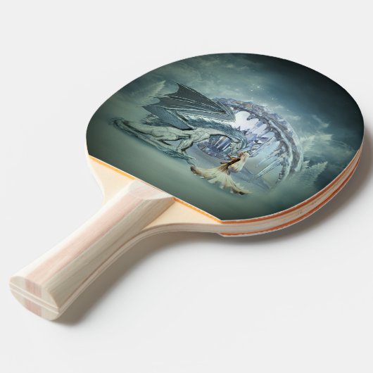 Awesome ice dragon tafeltennisbatje (Voorkant Gekanteld)