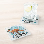 awesome kangaroo glazen onderzetter (Schuin)